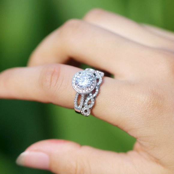 NEW 925 Silver White Sapphire Wedding Ring - Picture 2 of 6